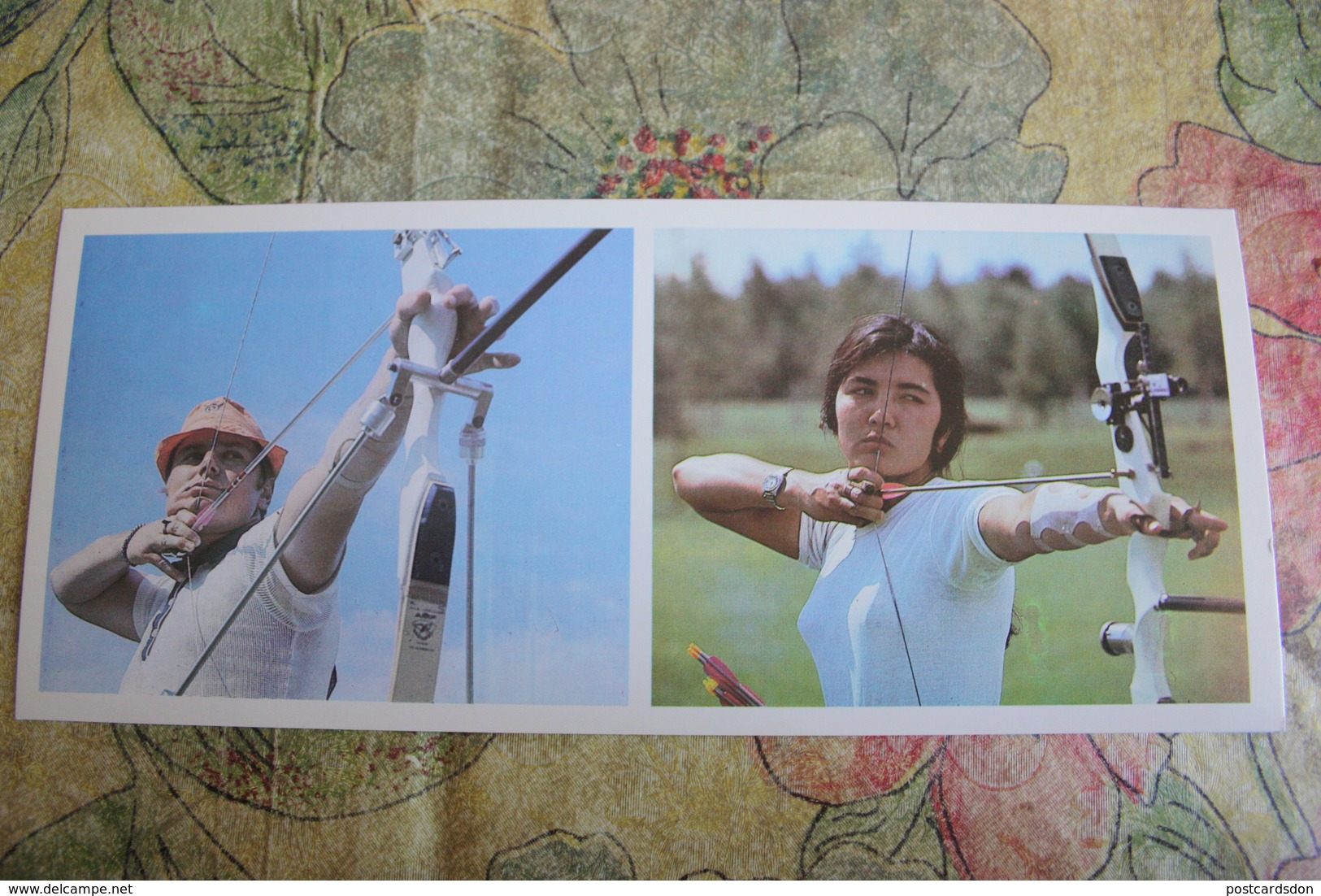 2 Items Lot - Old Postcard And Old Original Photo - ARCHERY - Archer - USSR   -  1970s - Tir à L'Arc