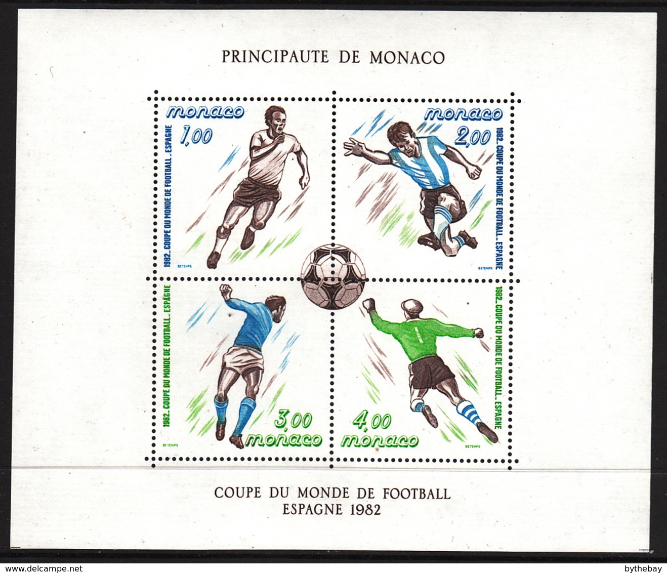 Monaco 1982 MNH Sc #1322 Soccer Players 1982 World Cup - Neufs