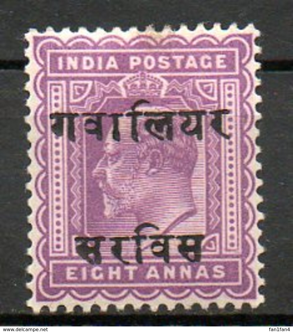 GWALIOR - (Protectorat Britannique) - 1904-05 - Service - N° 17 - 8 A. Lilas- (Edouard VII) - 1902-11 King Edward VII