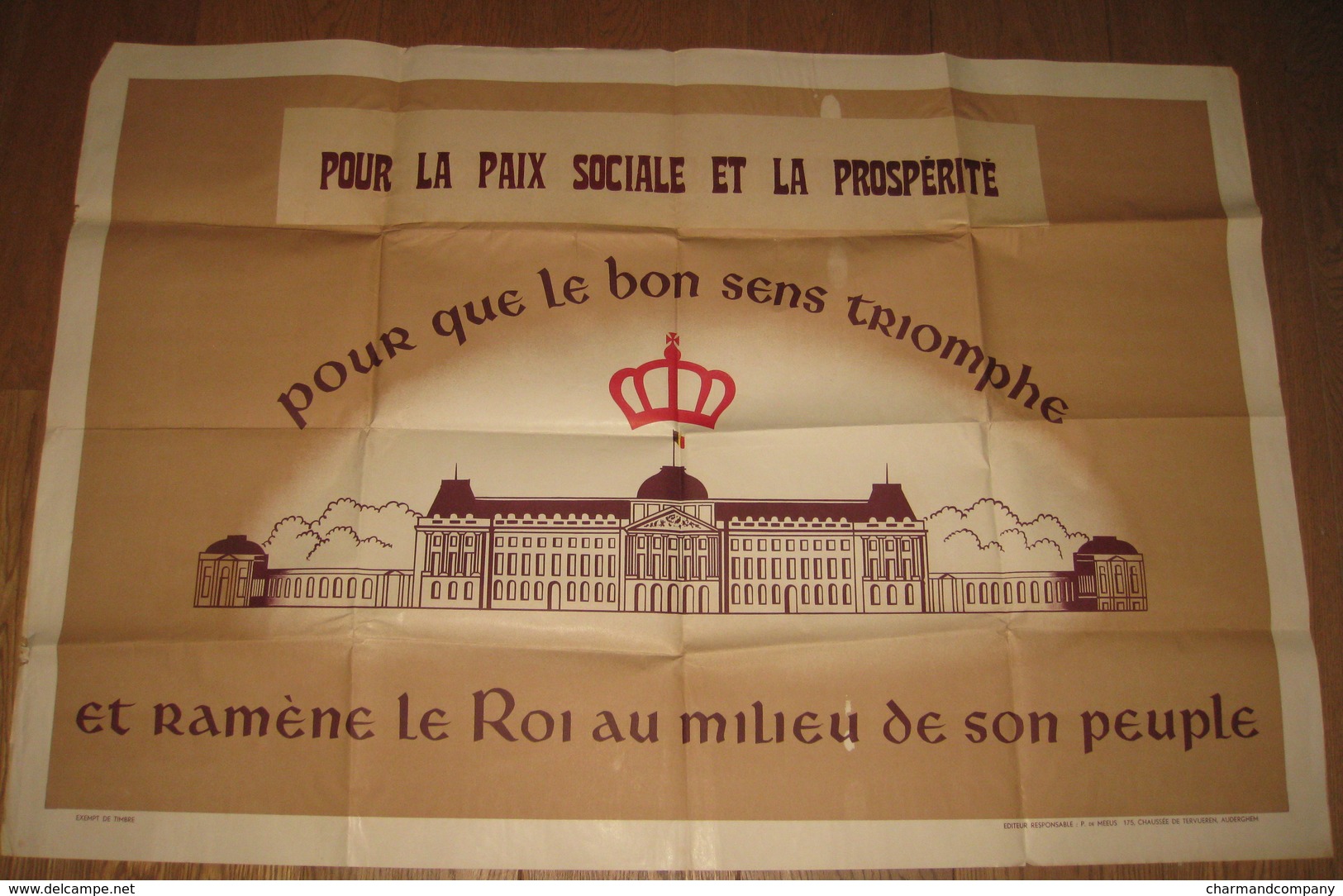 Rare - Question Royale - Affiche Propagande - Leopold III - 1945-1950 - 106 X 72,5 Cm - 4 Scans - Affiches