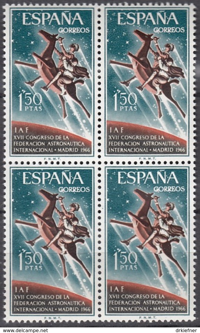 SPANIEN 1644, 4erBlock , Postfrisch **, Kongress Für Weltraumforschung 1966 - Nuevos