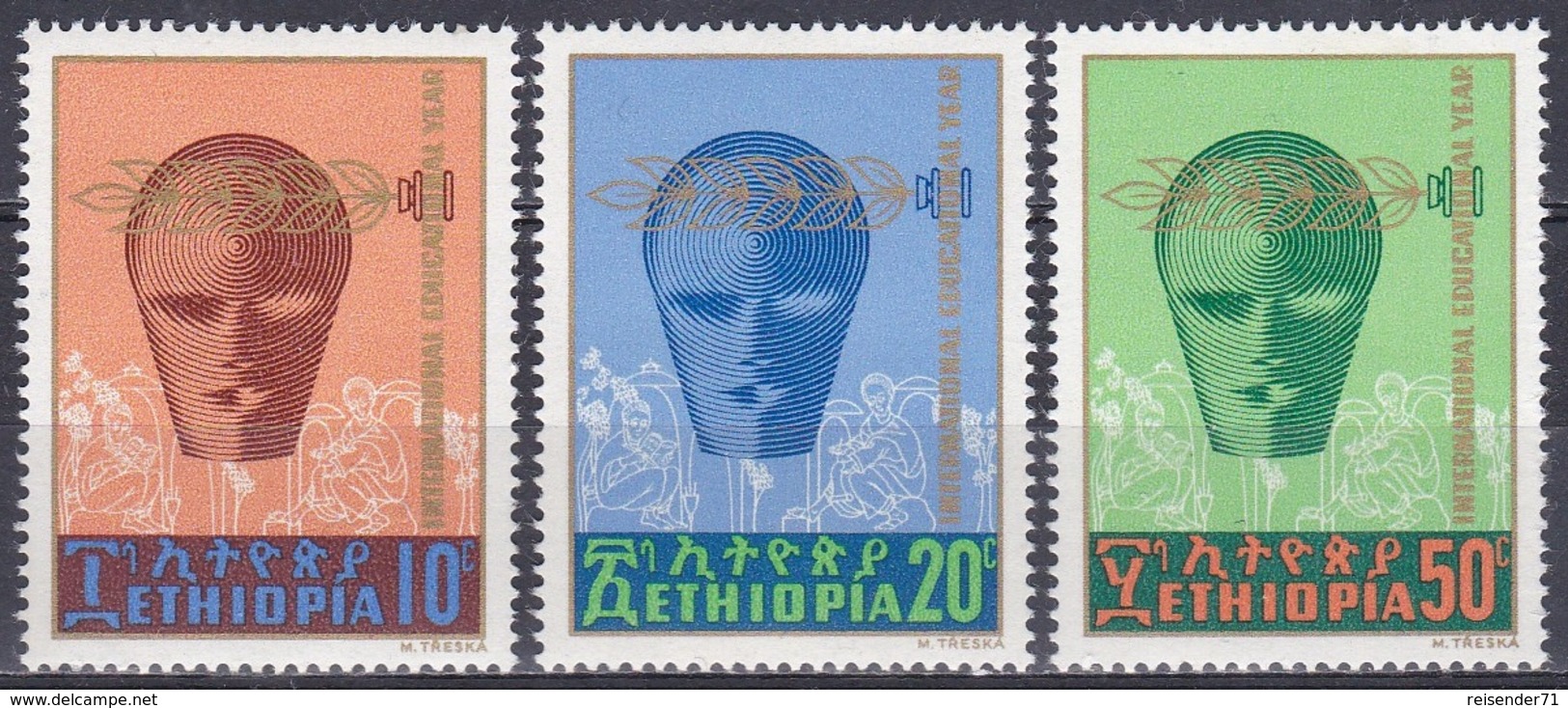 Äthiopien Ethiopia 1970 Organisationen UNO ONU UNESCO Bildung Erziehung Education Lernen Learning, Mi. 647-9 ** - Ethiopië