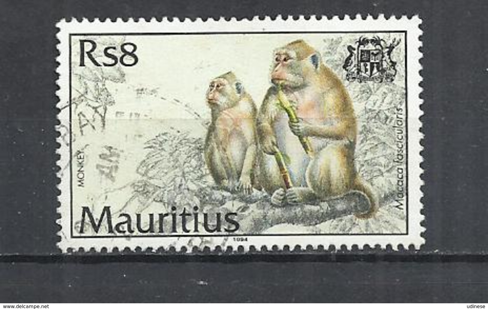 MAURITIUS 1994 - LONG-TAILED MACAQUE -  USED OBLITERE GESTEMPELT USADO - Maurice (1968-...)