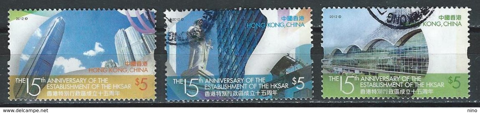 Hong Kong. Scott # 1506a-c, Used. 15th Anniv. Of The Establishment Of The HKSAR 2012 - Used Stamps