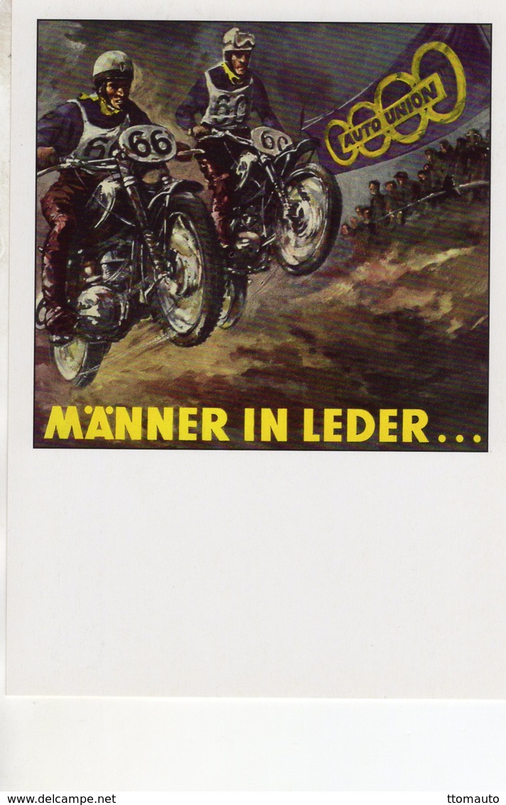 Auto Union - Manner In Leder  -  Publicite  -  CPM - Sport Moto