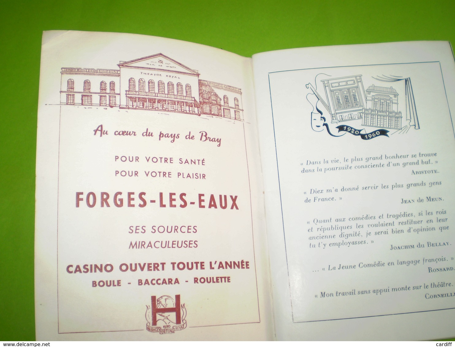 Théatre Hébertot:Le Signe Du Feu,D. Fabbri;Pub Forges Les Eaux,Courvoisier,Coca Cola,Perrier,Pschitt .. Photos.1920.1960 - Autres & Non Classés