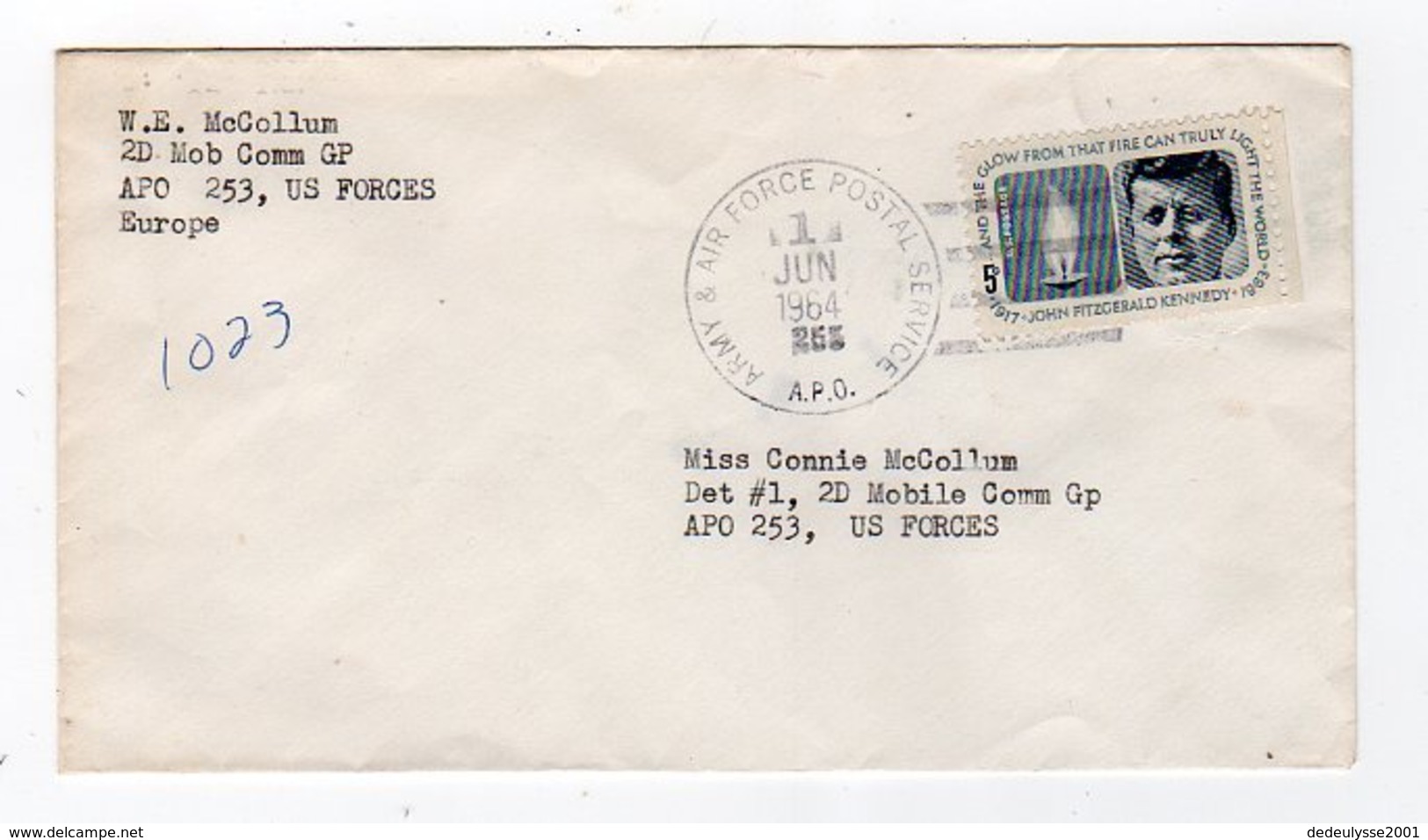 Jan19   8343304     Enveloppe & Cachet  Army & Air Force Postal Service  1964 - Schmuck-FDC
