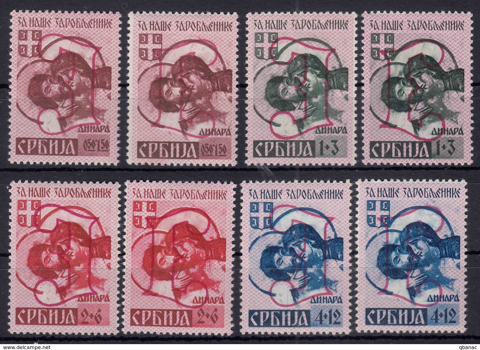 Germany Occupation Of Serbia - Serbien 1941 Mi#54-57 A III And A IV, Spitzen Nach Unten, Mint Never Hinged - Occupazione 1938 – 45