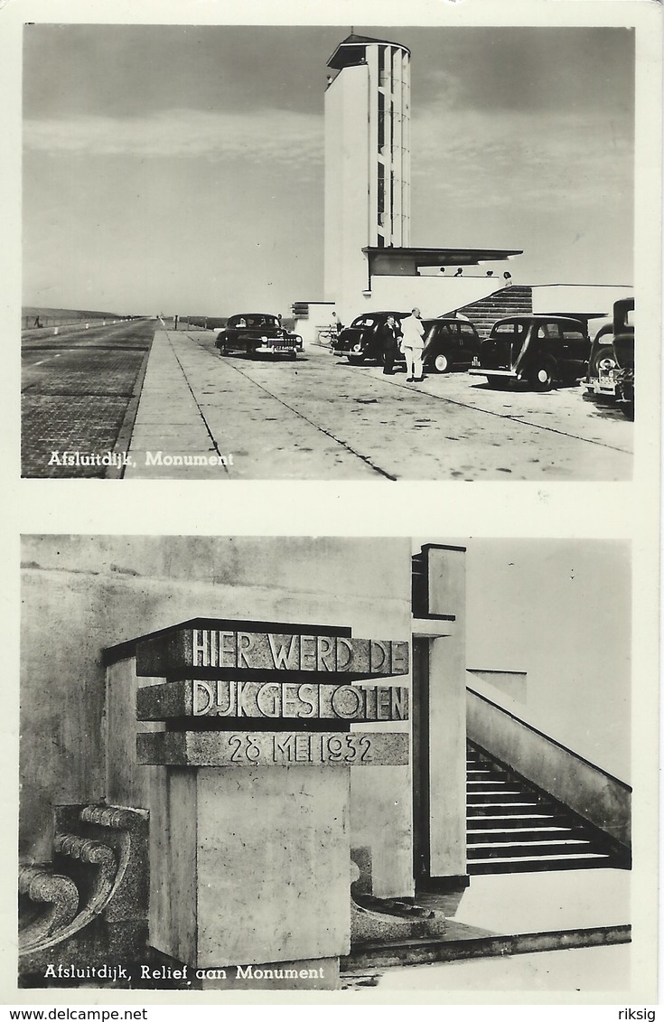 Afsluitdijk 2 Views. Netherlands. Sent To Denmark 1955.    S-4654 - Other & Unclassified