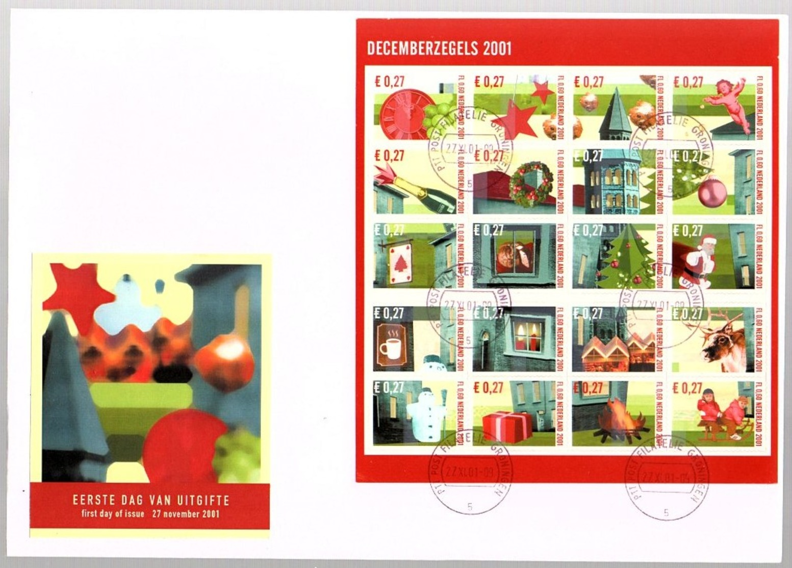 Scarce Large FDC Kerst BLOCK 2001 (LA29-6) - FDC