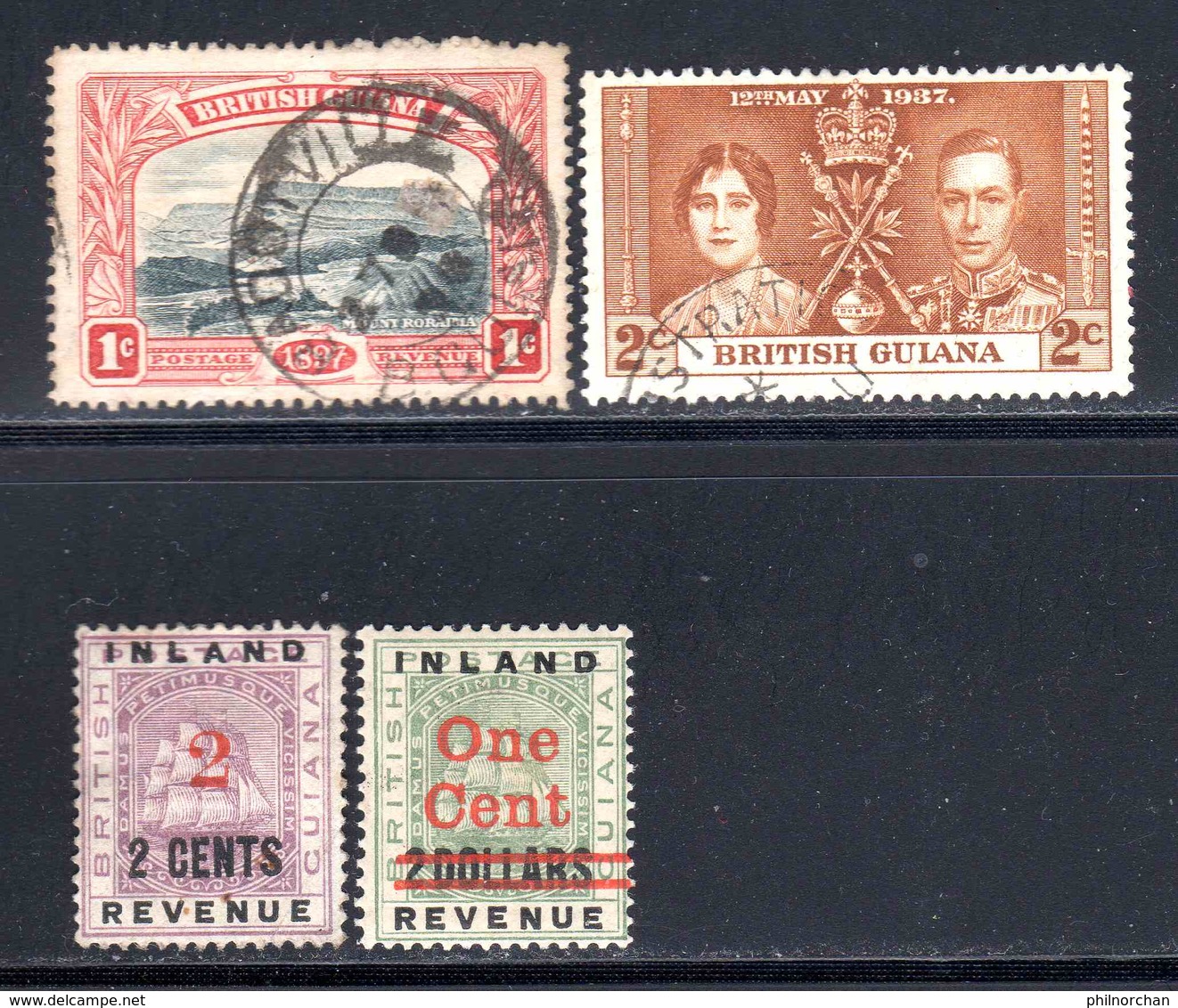 Guiana 1898/1937 N°88,159, Fiscaux-Postaux N°16,18*   0,60 € (cote 4,25 €, 4 Valeurs) - Britisch-Guayana (...-1966)