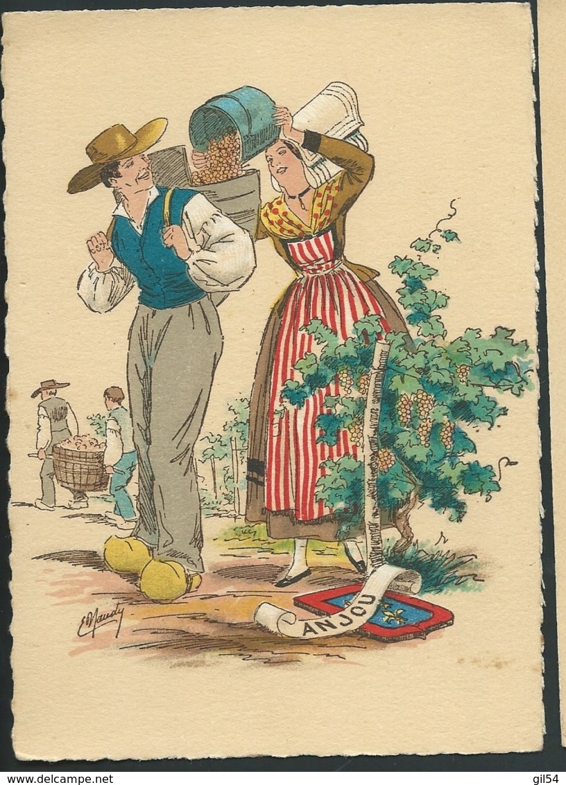 Les Costumes Dans Les  Provinces Françaises  Anjou  , Illustration   Naudy   - Gaf43 - Naudy