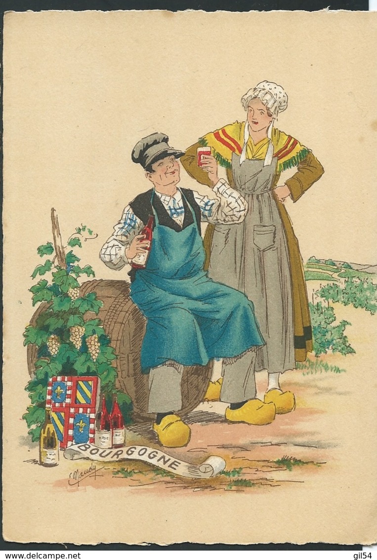 Les Costumes Dans Les  Provinces Françaises , Guyenne ,  Bourgogne    , Illustration   Naudy   - Gaf46 - Naudy