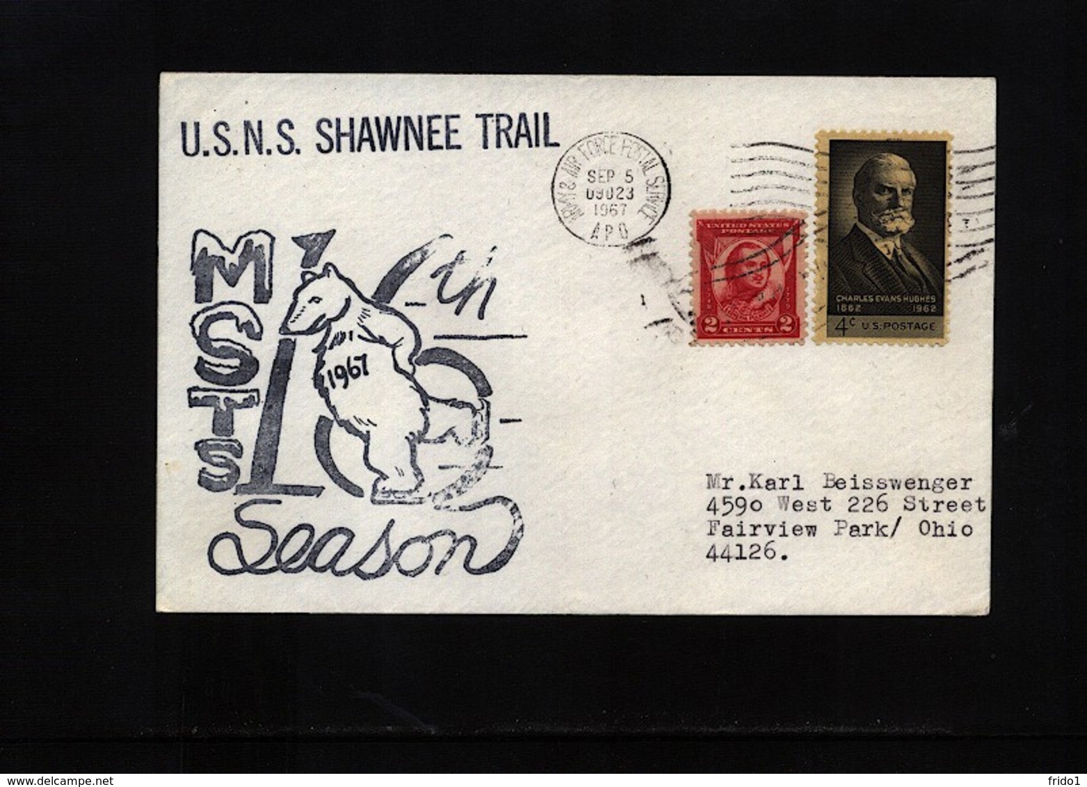 USA 1967 MSTS Operation USNS Shawnee Trail Interesting Polar Cover - Polareshiffe & Eisbrecher