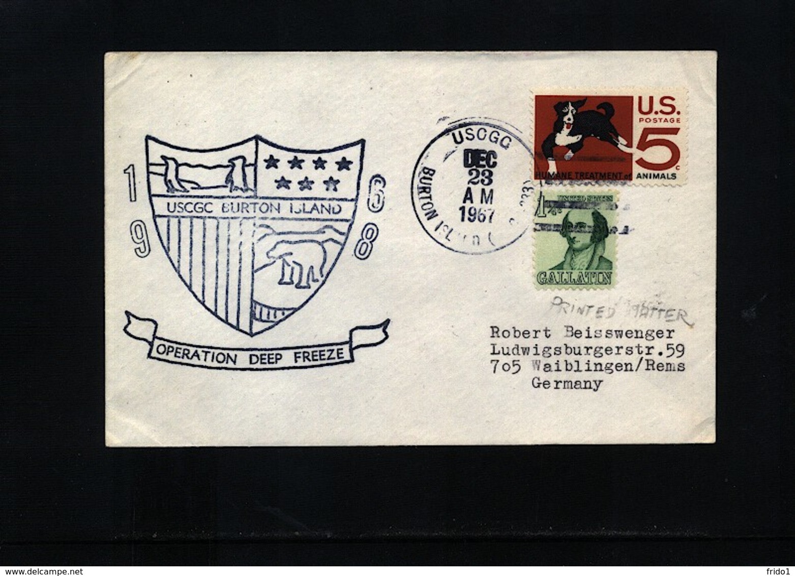 USA 1967 Deep Freeze Operation USCGC Burton Island Interesting Polar Cover - Polareshiffe & Eisbrecher