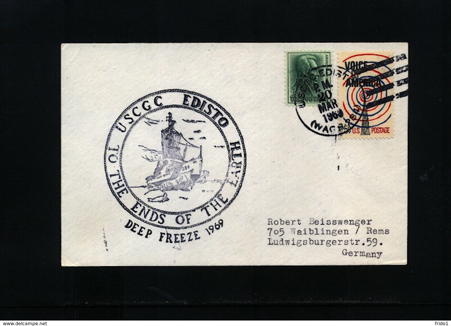 USA 1969 Deep Freeze Operation USCGC Edisto Interesting Polar Cover - Polareshiffe & Eisbrecher