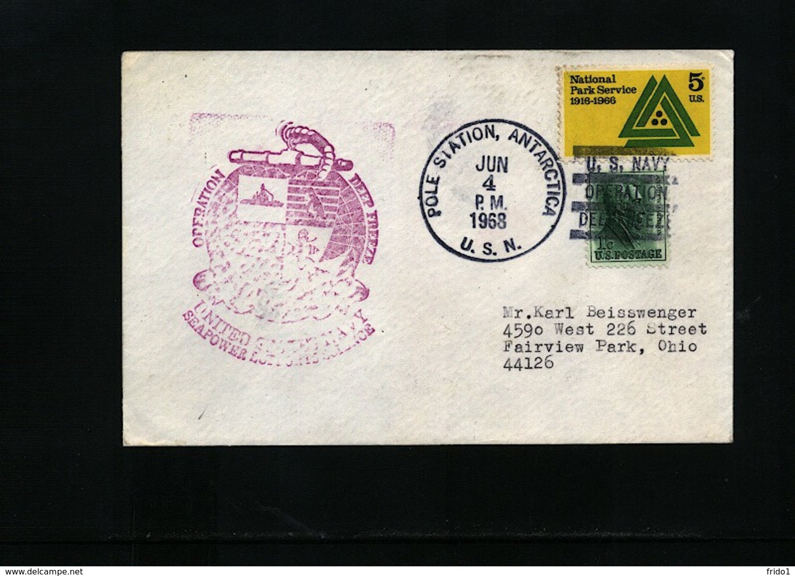 USA 1968 Deep Freeze Operation Pole Station Antarctica Interesting Polar Cover - Forschungsstationen