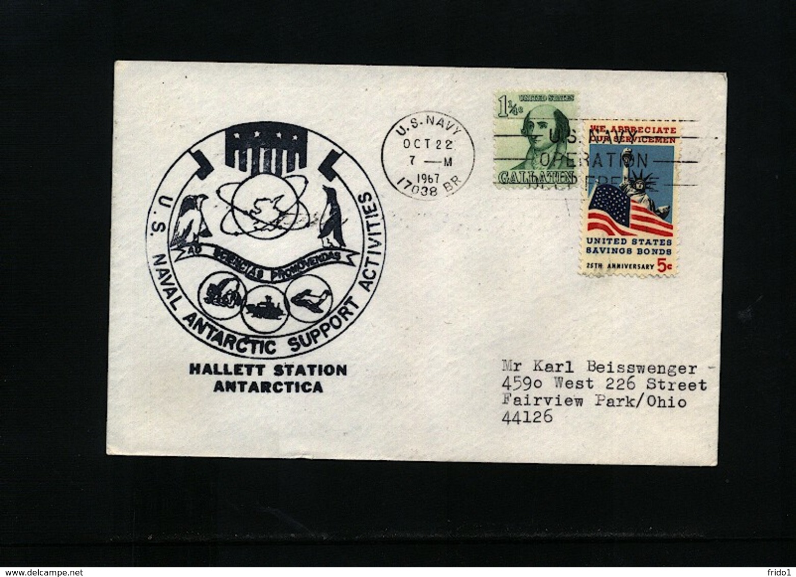 USA 1967 Hallett Station Antarctica Interesting Polar Cover - Basi Scientifiche