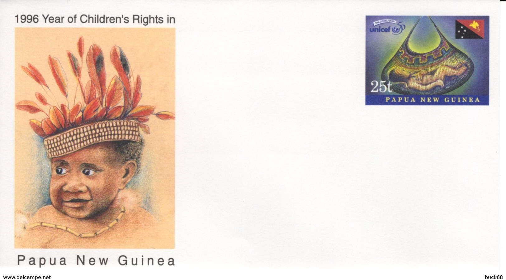 PAPOUASIE NOUVELLE-GUINEE PAPUA NEW GUINEA Stationary 1996 Year Of Children's Rights In - Papouasie-Nouvelle-Guinée