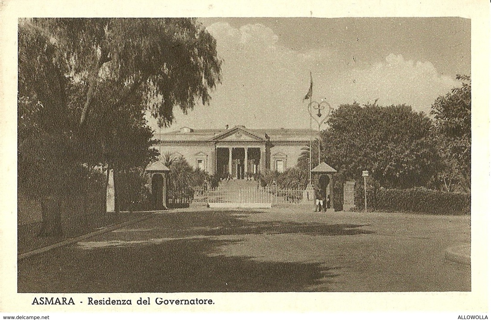 2231 " ASMARA - RESIDENZA DEL GOVERNATORE " CARTOLINA POSTALE ANIMATA ORIGINALE NON SPED. - Eritrea