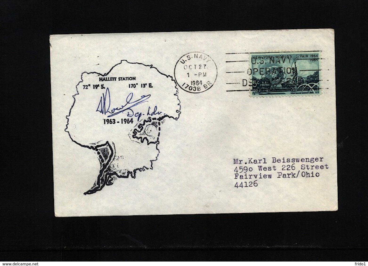 USA 1964 Hallett Station Antarctica Interesting Polar Cover - Research Stations