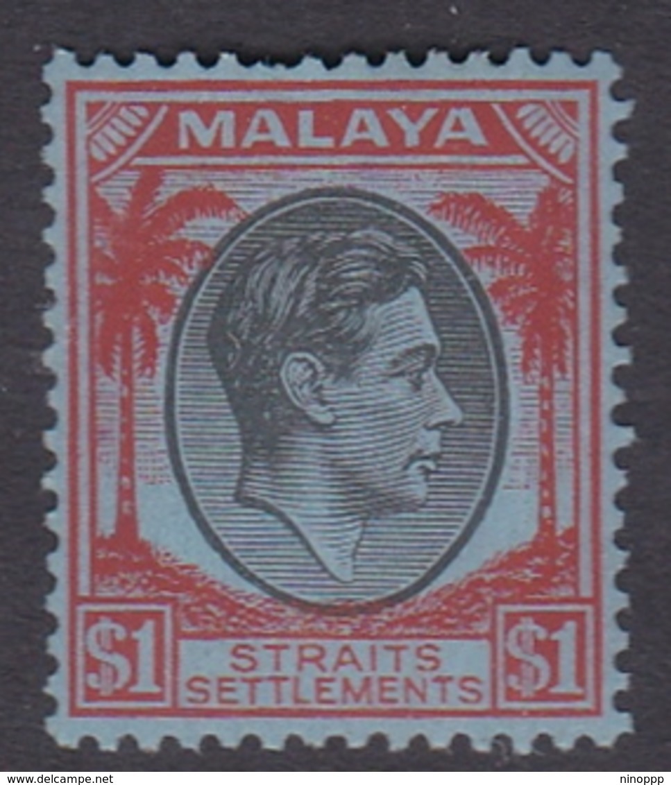 Malaysia-Straits Settlements SG 290 1938 King George VI, $ 1.00 Black And Red, Mint Never Hinged - Straits Settlements