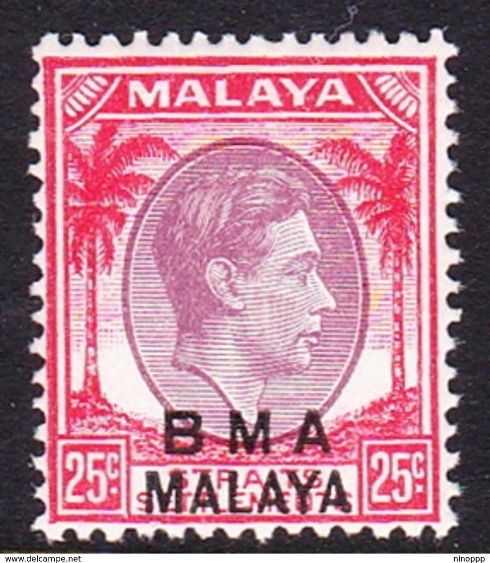 Malaya B.M.A  SG 13 1945 British Military Administration, 25c Dull Purple And Scarlet, Mint Never Hinged - Malaya (British Military Administration)