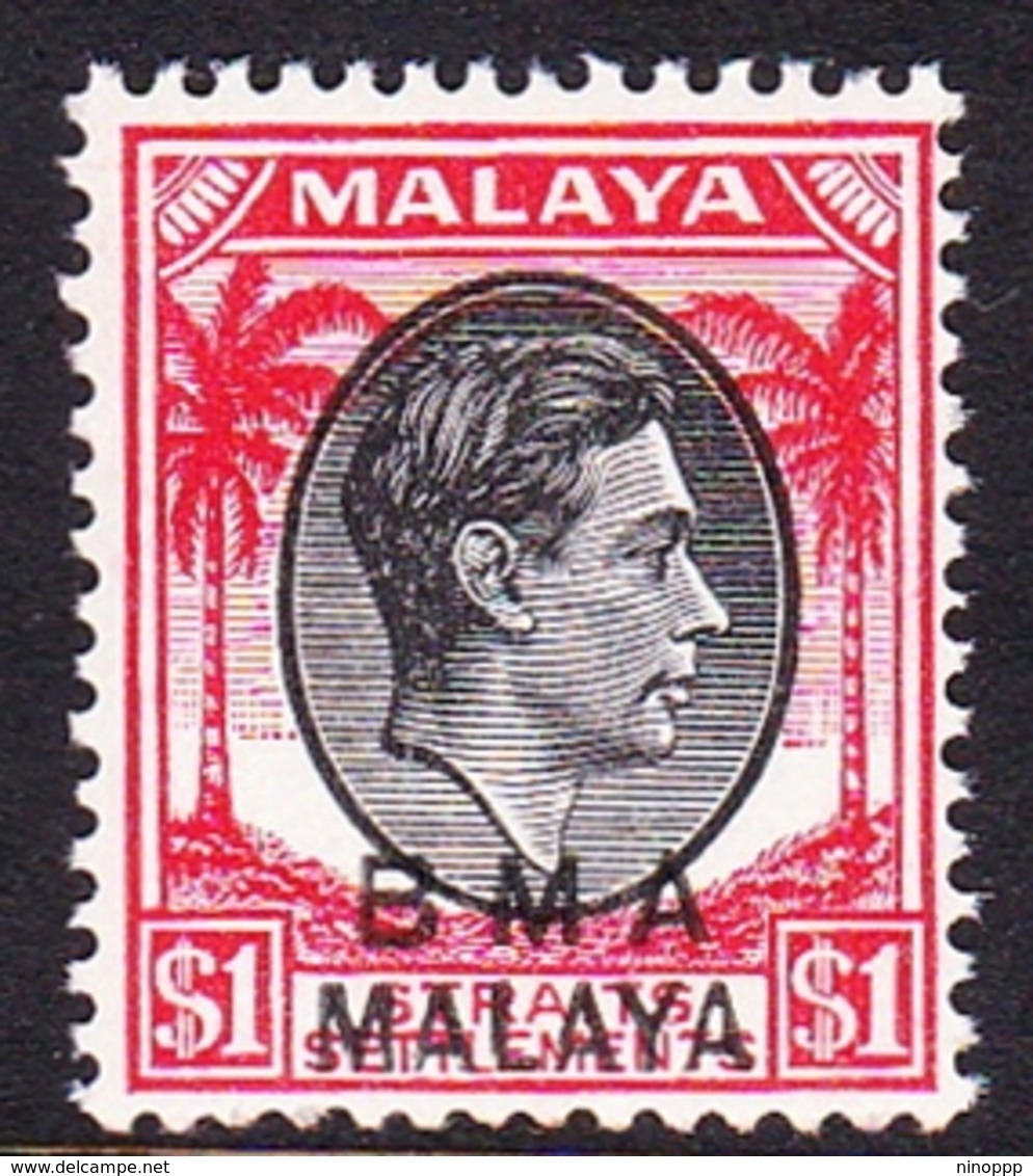 Malaya B.M.A  SG 15 1945 British Military Administration, $ 1.00 Black And Red, Mint Never Hinged - Malaya (British Military Administration)