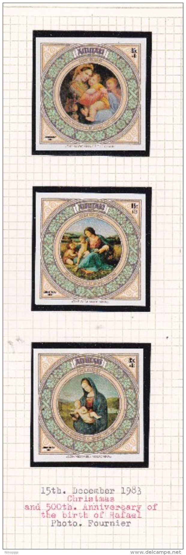 Cook Islands -Aitutaki SG 474MS  1983 Christmas Set 3 Miniature Sheets MNH - Cookeilanden