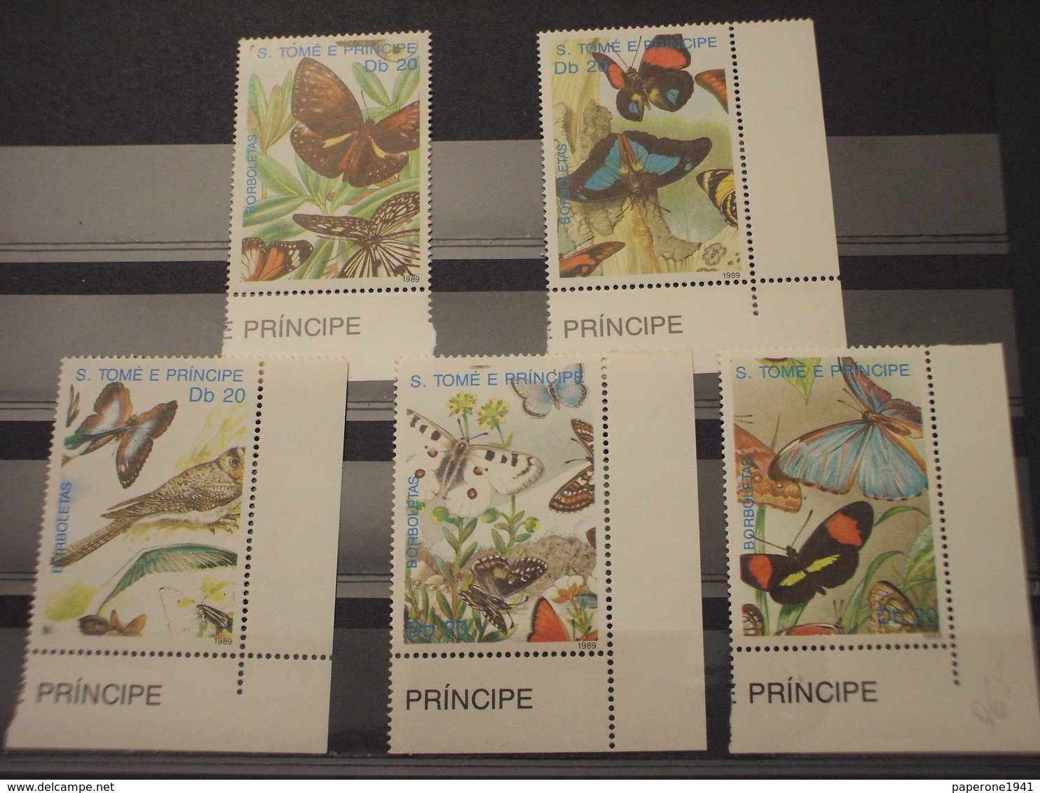 SAO TOME' - 1989 FARAFALLE,ecc....  5 VALORI - NUOVI(++) - Sao Tomé E Principe