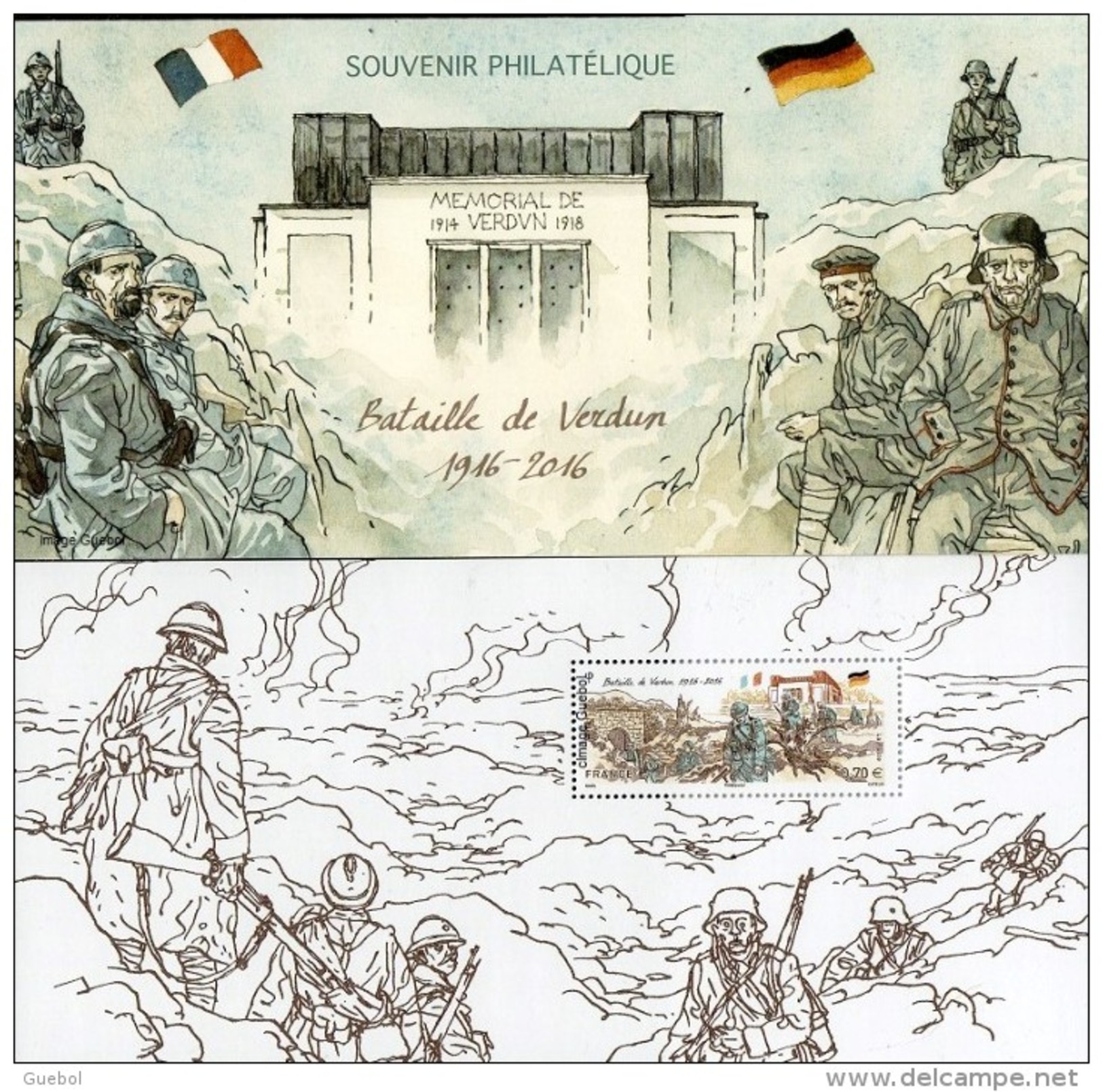 France - Feuillet Bloc Souvenir N° 126 ** Bataille De Verdun - Militaires, Uniformes, - Souvenir Blocks & Sheetlets