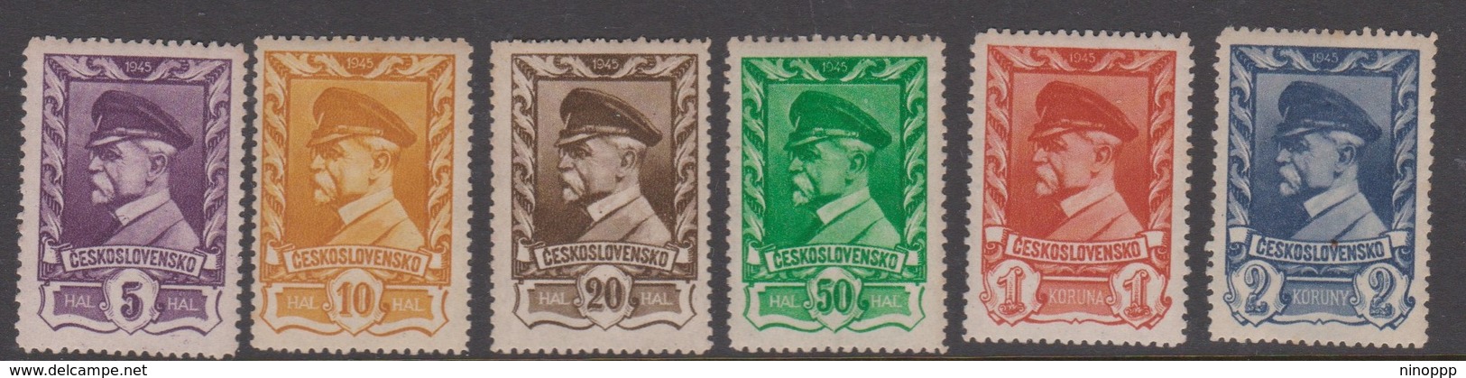 Czechoslovakia Scott 262A-265 1945-46 Masaryk, Mint Never Hinged - Unused Stamps