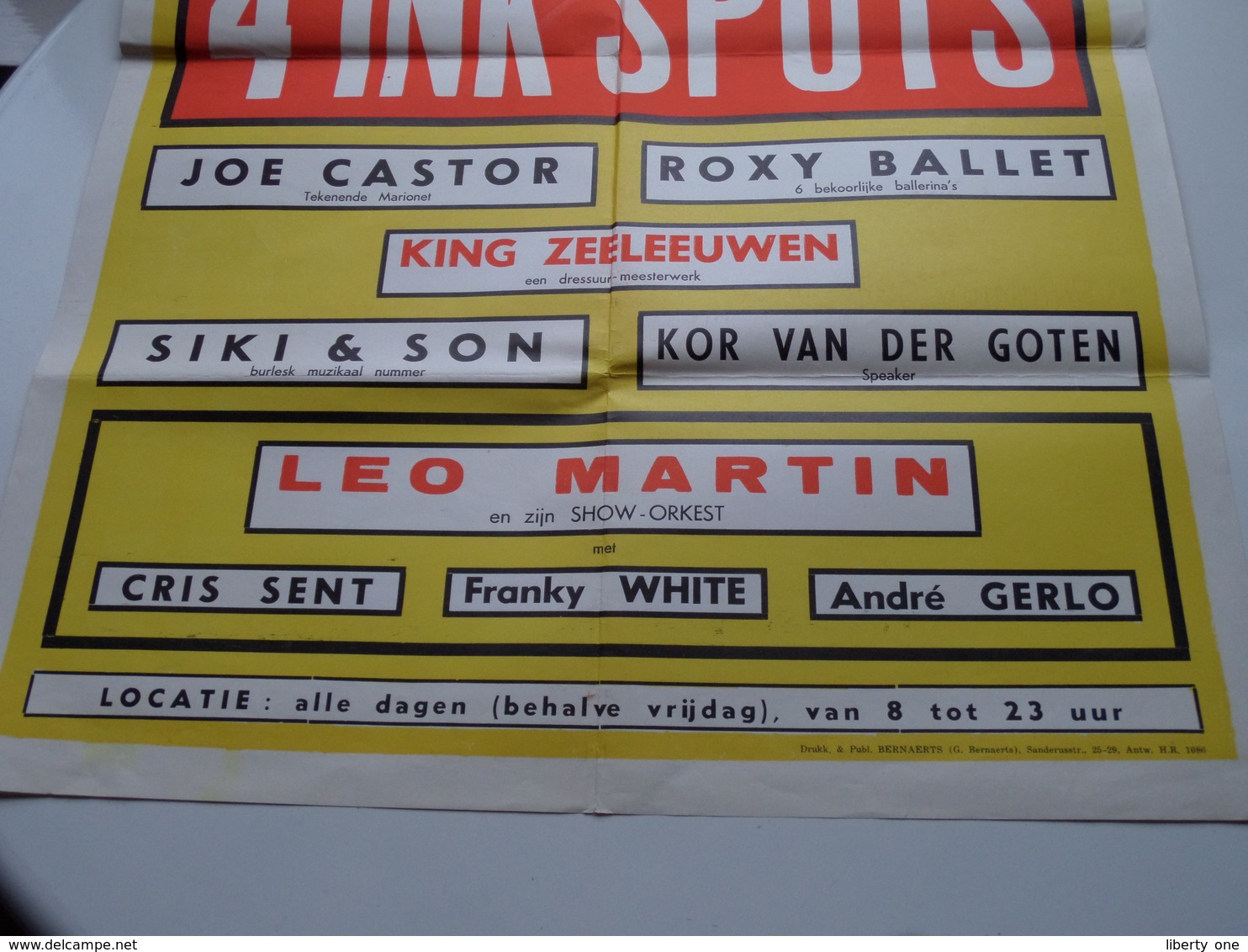 The 4 INK SPOTS ( OUD BELGIË Uw Music-Hall > Antwerpen ) Anno 1959 ( 62 X 43 Cm.) ! - Afiches