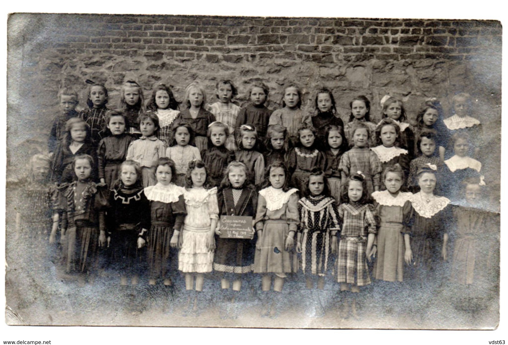 ECAUSSINNES D'ENGHIEN 1909 Ecole Communale Classe 2eme Année Classe Primaire - Carte Photo - Ecaussinnes