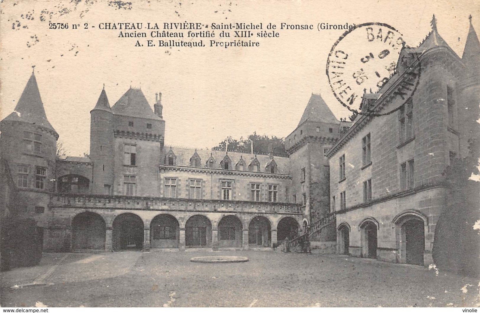 A-19-1595 : CACHET MANUEL. BLANZAC. CHARENTE. 2 AOUT 1935. - Cachets Manuels