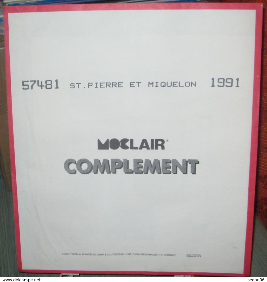 MOC - JEU SAINT-PIERRE Et MIQUELON MOCLAIR 1991 (Avec Pochettes) - Pré-Imprimés