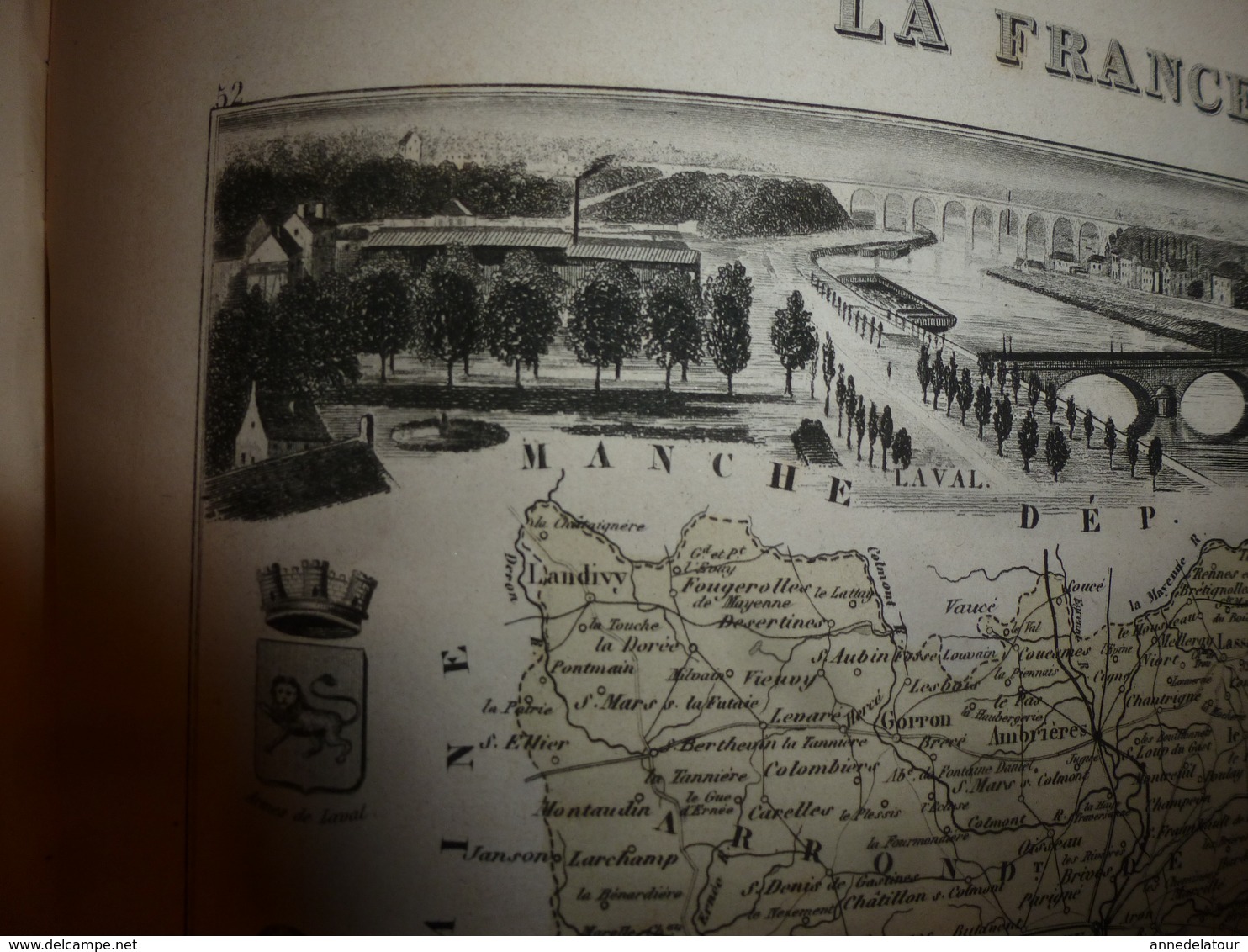 1880 MAYENNE (Laval,Evron,Loiron,Château-Gontier,etc)Carte Géographique-Descriptive:grav. Taille Douce-Migeon,géographe. - Cartes Géographiques