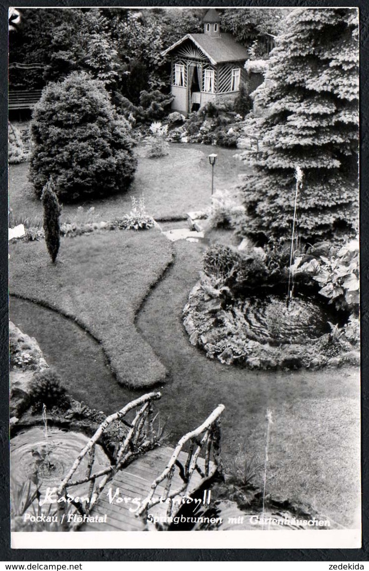 C2260  TOP - Pockau - Kadens Vorgartenidyll - Springbrunnen Und Gartenhäuschen - Foto Oestreich Lengefeld - Marienberg