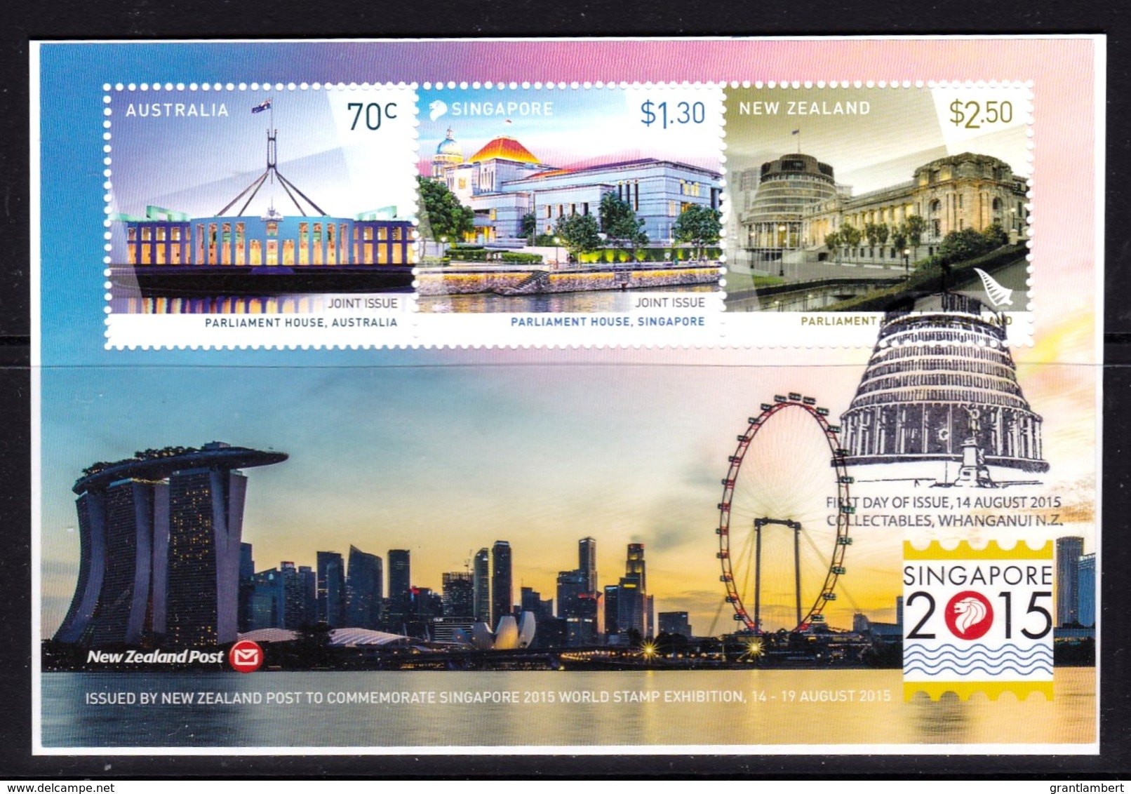 New Zealand 2015 Singapore Exhibition Joint Issue Minisheet Used - Used Stamps