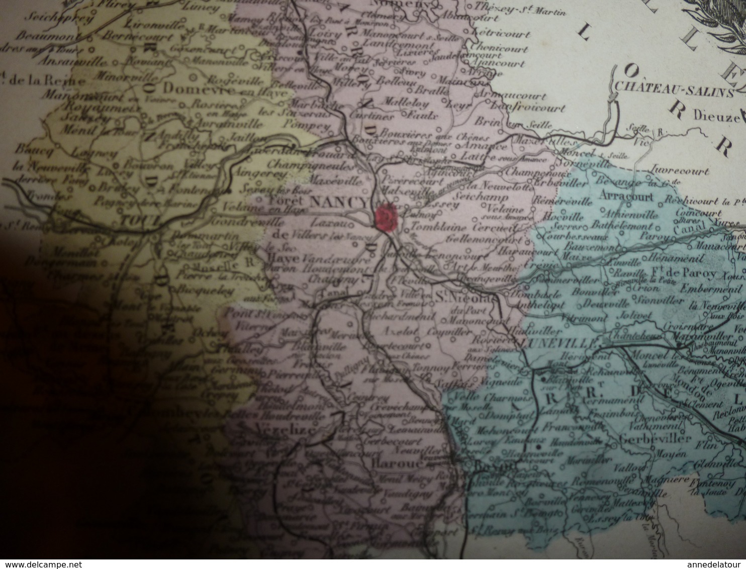 1880 MEURTHE & MOSELLE (Nancy,Briey,LunévilleToul,etc)Carte Géographique-Descriptive:grav.taille Douce-Migeon,géographe. - Cartes Géographiques