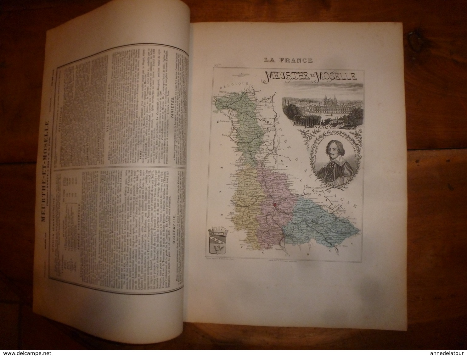 1880 MEURTHE & MOSELLE (Nancy,Briey,LunévilleToul,etc)Carte Géographique-Descriptive:grav.taille Douce-Migeon,géographe. - Cartes Géographiques