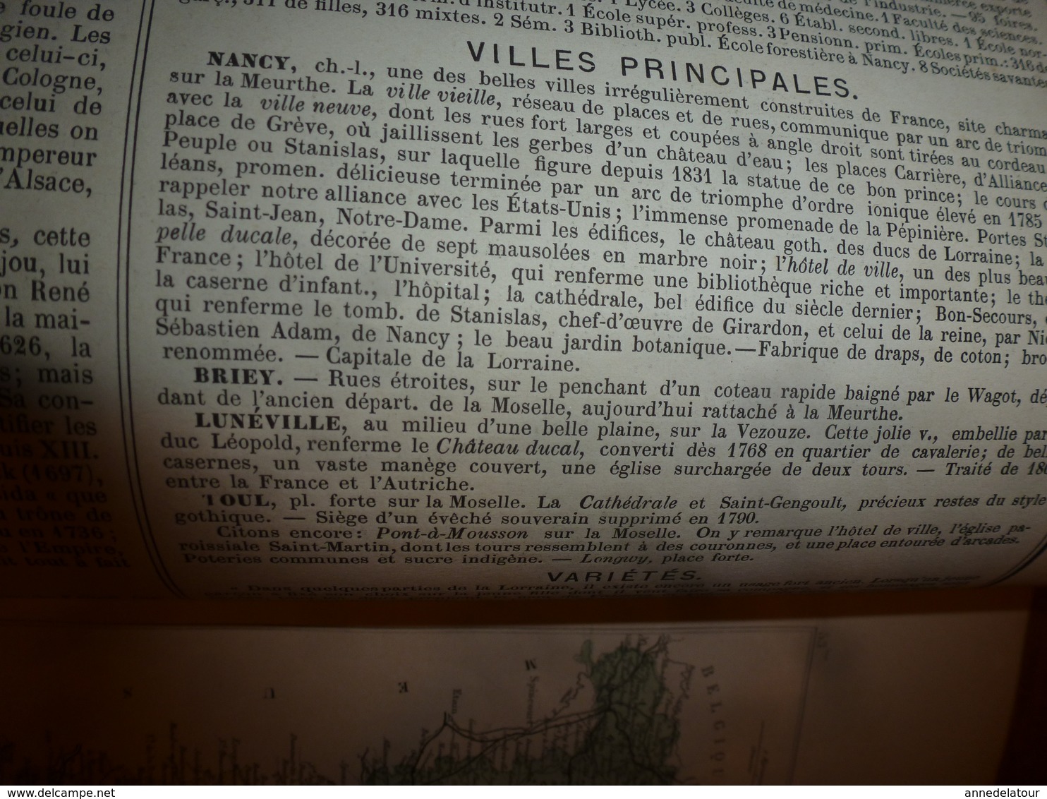 1880 MEURTHE & MOSELLE (Nancy,Briey,LunévilleToul,etc)Carte Géographique-Descriptive:grav.taille douce-Migeon,géographe.