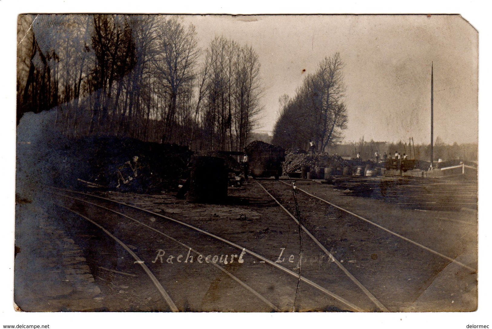 CPA Photo Rachecourt Aubange Luxembourg Belgique Belgie Le Port Péniches à Quai Déchargement Non écrite - Aubange