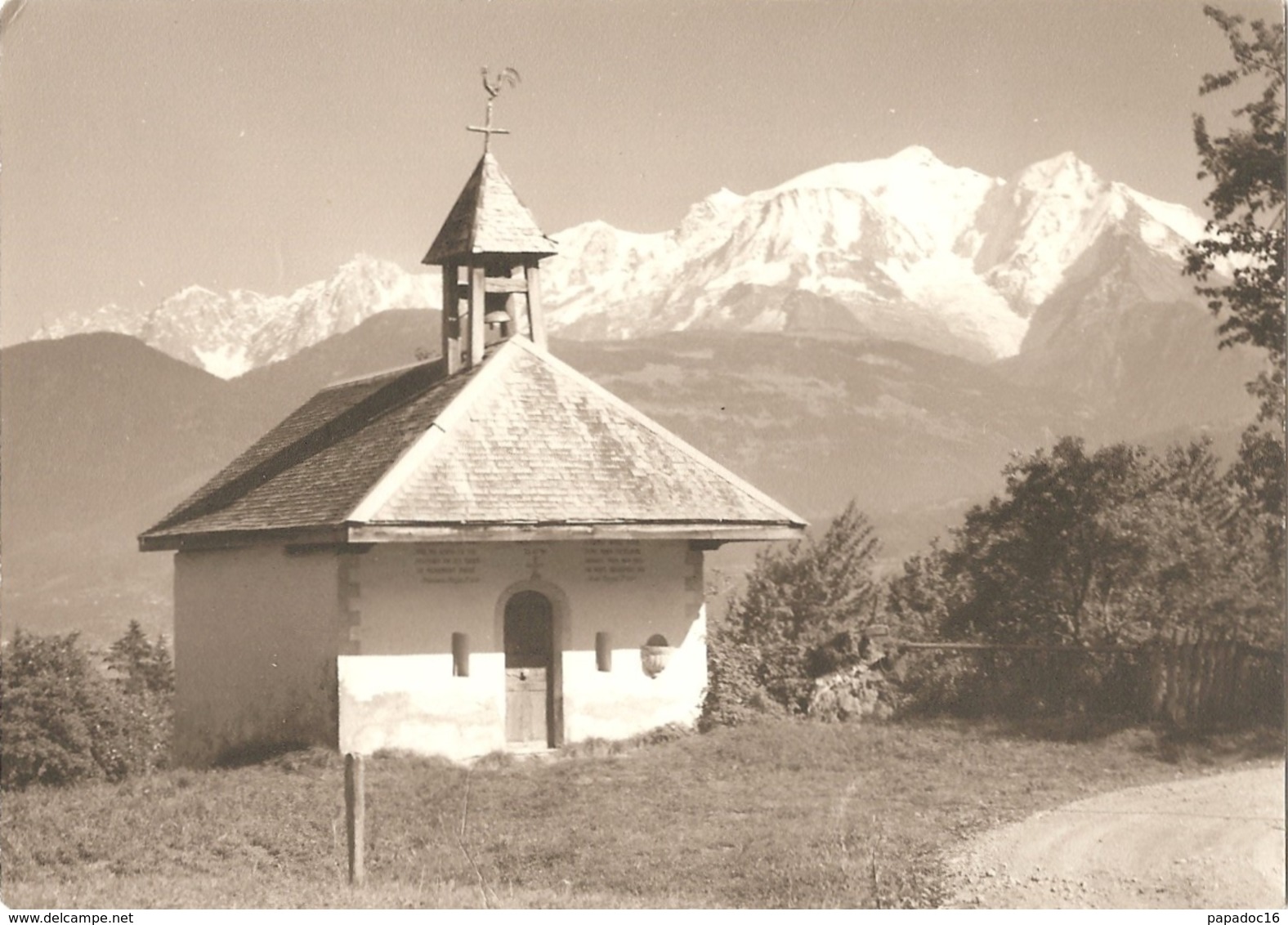 74 - Combloux - Le Mont-Blanc - Carte-photo René Bourdeau (écrite) - [chapelle Du Médonnet] - Combloux