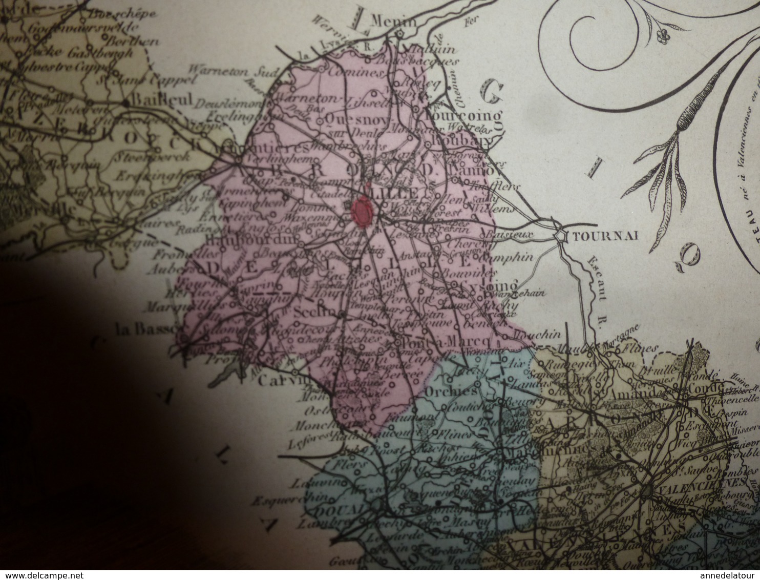 1880 NORD (Lille,Avesnes,Cambrai,Douai,Dunkerque,etc) Carte Géographique-Descriptive:grav.taille Douce-Migeon,géographe - Mapas Geográficas