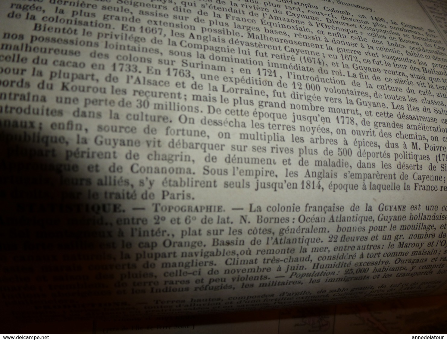 1880 GUYANE-TAÏTI-MARQUISES-St-PIERRE-MIQUELON-Ste-MARIE,NOSSI-BE,etc  Carte Géo-Descriptive:Migeon,géographe