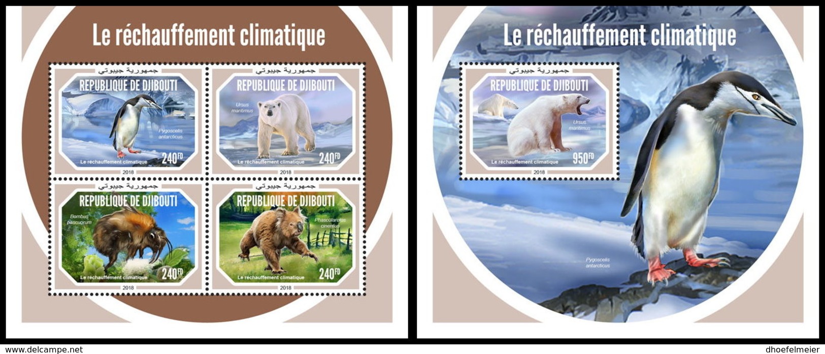 DJIBOUTI 2018 MNH Global Warming Erderwärmung Rechauffement Climatique M/S+S/S - OFFICIAL ISSUE - DH1903 - Protection De L'environnement & Climat