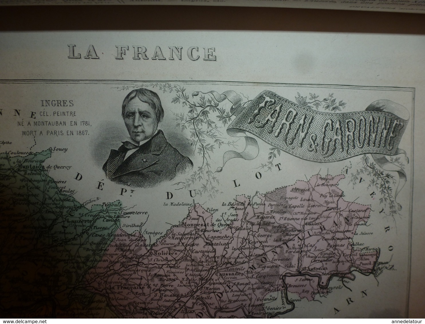 1880 TARN Et GARONNE (Montauban,Caussade,Castelsarrasin,Moissac,etc)  Carte Géo-Descriptive:Edition Migeon,géographe - Geographische Kaarten