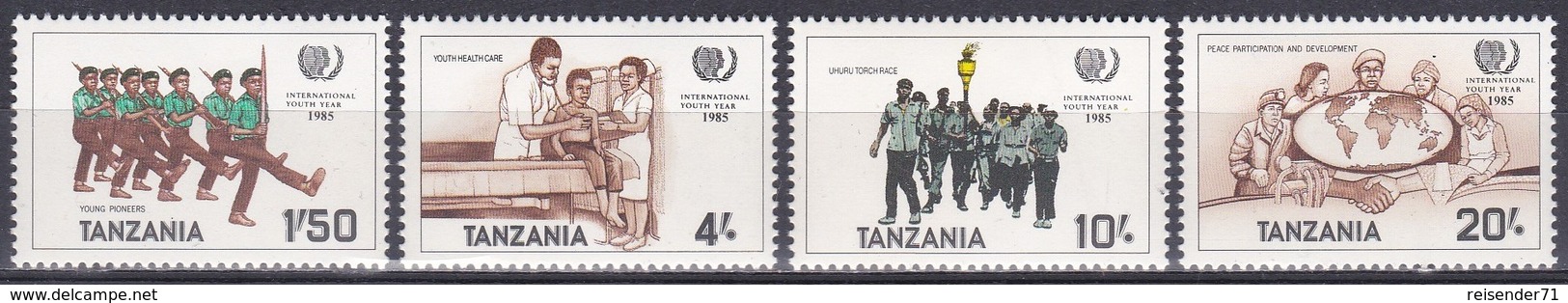 Tansania Tanzania 1986 Organisationen UNO ONU UNICEF Jahr Der Jugend Jugendliche Youth, Mi. 288-1 ** - Tansania (1964-...)