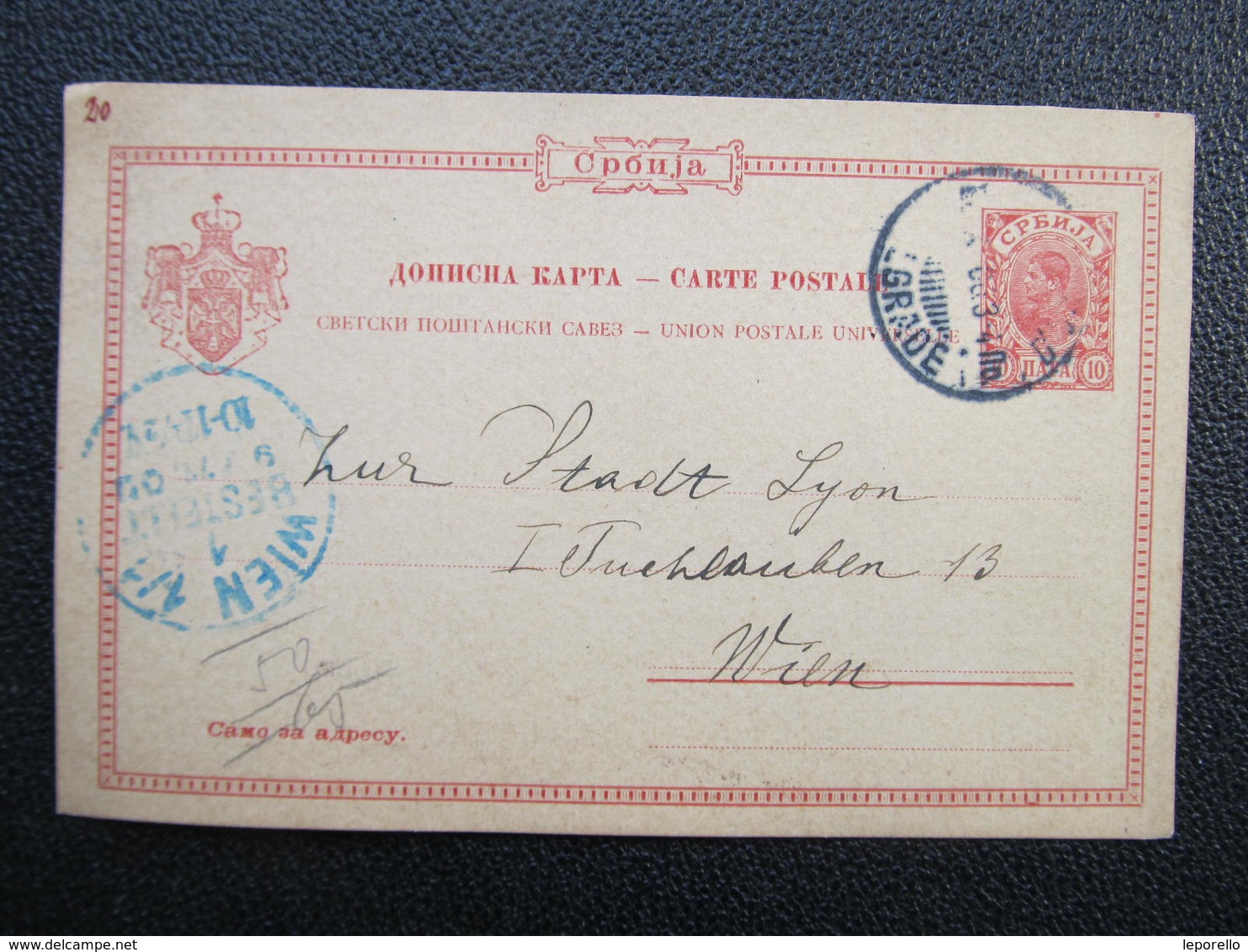 GANZSACHE Belgrade - Wien 1900 Korrespondenzkarte ///  D*36288 - Serbie